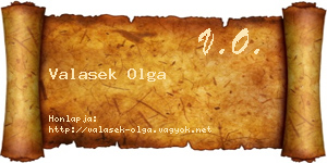 Valasek Olga névjegykártya