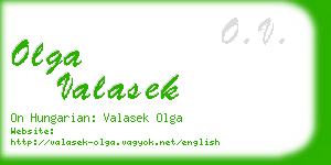 olga valasek business card